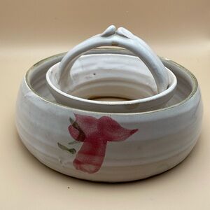 Pottery Posy Pansy Ring Vase